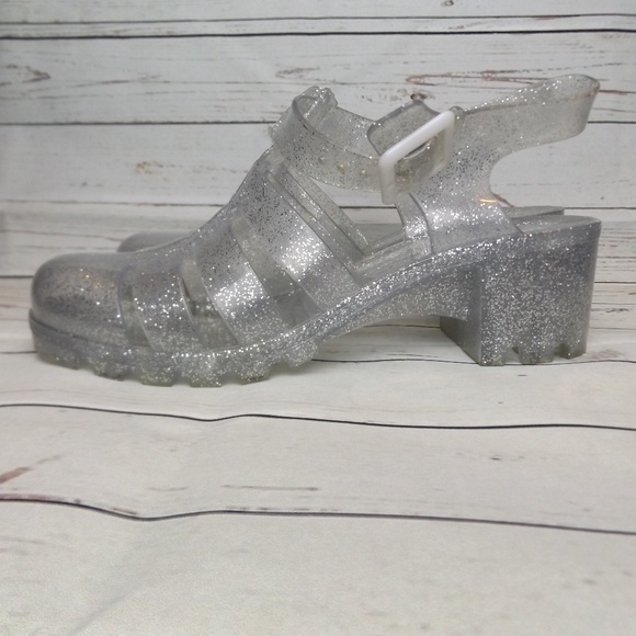 clear sparkly jelly sandals